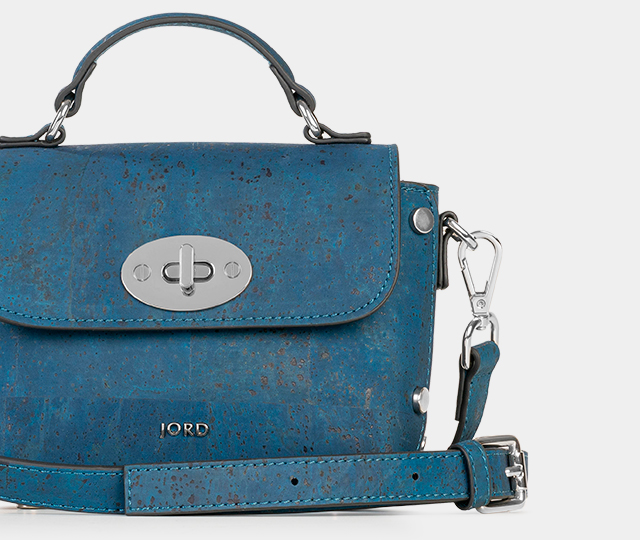 NWT $195 POUR LA VICTOIRE *BIJOU* Mini Leather Crossbody Bag Handbag Blue